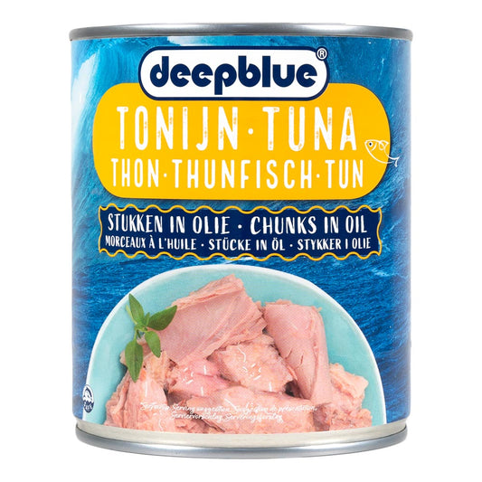 Blik Tonijn deep blue 800 gram zonnebloemolie - conservenshop.nl